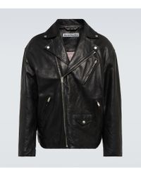 Acne Studios Gibson Leather Biker Jacket in Black for Men | Lyst