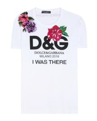 Dolce & Gabbana White Embellished Cotton T-shirt