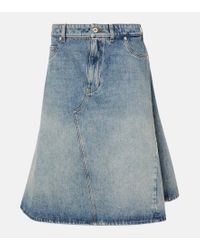 【LOEWE】 Deconstructed denim midi skirt Deconstructed midi skirt in denim Blue - LOEWE