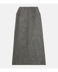 【プラダ・PRADA】Mouline maxi-skirt Prada Mouliné Midi Skirt | Grey | FARFETCH
