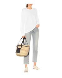 Acne White Fairview Face Cotton Sweatshirt