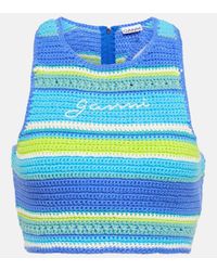 Ganni Crochet Cotton Bikini Top - Blue