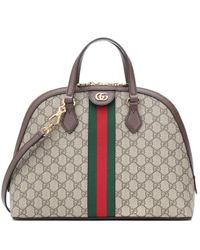 Borsa Ophidia GG Medium in tessuto e pelleGucci in Pelle di colore Marrone  | Lyst