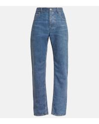 BOTTEGA VENETA★Denim jacquard wide leg pants Bottega Veneta Denim Jacquard Wide Leg Trousers in Blue | Lyst