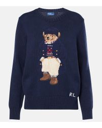 Polo Ralph Lauren Collegiate Polo Bear Knit Sweater in Green Lyst