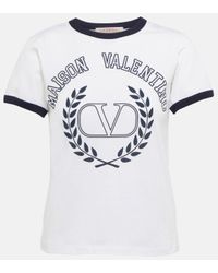 Valentino T-shirt en coton a logo - Blanc