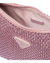 Borsa Re-Edition 2000 in raso con cristalliPrada in Pelle | Lyst