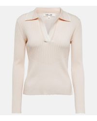 Diane von Furstenberg Nelly Ribbed-knit Sweater - Natural