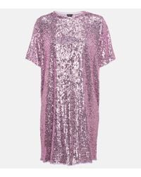 Purple Sequin Shirt Dress for Women - Up to 61% off | Lyst