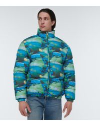 ERL Camouflage Down Jacket in Black for Men | Lyst
