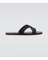関税込■Christian Louboutin■ルビクロス ラバースライド Loubi Cross - ミュール - ラバー - ブラック - メンズ