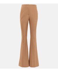 Veronica Beard Elsbury Stretch-cotton Flared Pants in Brown | Lyst