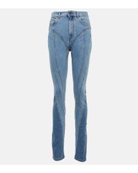 Mugler Jeans skinny de tiro alto - Azul