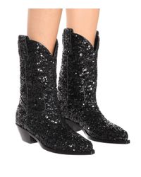 black sequin cowboy boots