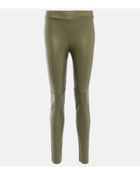 Max Mara Zefir Faux Leather Leggings In Grey