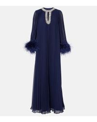 関税込【Self-portrait】Feathertrimmed embellished maxi dress 27648540_57545068_322.jpg