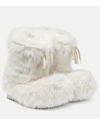 Balenciaga 90mm Alaska Fur Boots in Black | Lyst