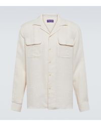 Ralph Lauren Purple Label Silk-linen Shirt in Natural for Men | Lyst