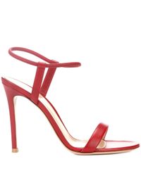 Gianvito Rossi Red Sandalen Jaime aus Leder