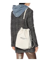 Saint Laurent Teddy Leather Bucket Bag Lyst