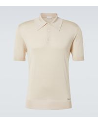 Tシャツ・カットソー PRADA Ivory Silk Blend Polo Shirt Prada Ivory Silk Blend Polo Shirt in White for Men | Lyst UK
