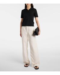The Row Cashmere Judi Polo Shirt in Black | Lyst