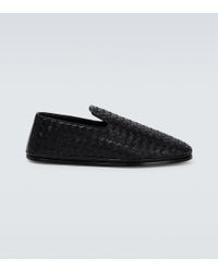 Bottega Veneta Mocassini in pelle intrecciata - Nero