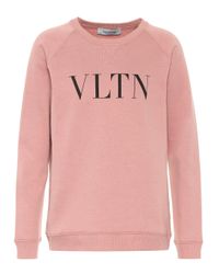 Sudadera con estampado VLTN Valentino de Algodón de color Rosa | Lyst