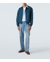 AURALEE Max Gabardine Chambray Padded Flight Blouson in Black for