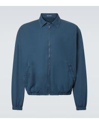 AURALEE Max Gabardine Chambray Padded Flight Blouson in Black for