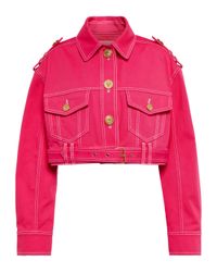 Balmain X Barbie® Cropped Denim Jacket - Red