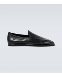 AURALEE Leather Slip-On Shoes in Black for Men | Lyst