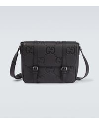Jumbo GG medium messenger bag in black leather