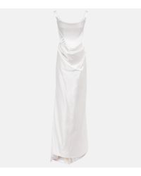 Vivienne Westwood Bridal - Abito lungo Camille in raso - Bianco