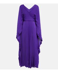 Valentino Pleated Silk Gown - Purple