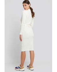 belted ribbed knit dress