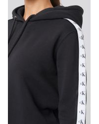 Calvin Klein Monogram Tape Hoodie Black