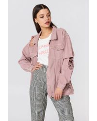 dusty pink denim jacket