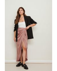 wrap blush maxi skirt