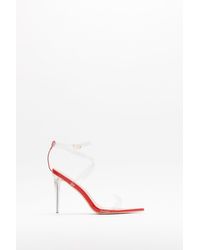 clear heels with red