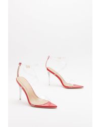 red perspex heels