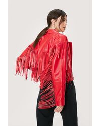 leather jacket fringe sleeves