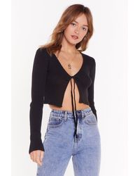 cropped cardigan with tie