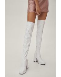 women leather thigh high boots