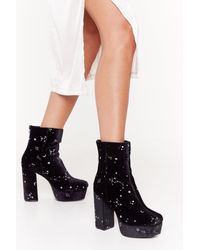 Constellation Velvet Platform Boots 