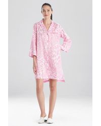 Natori Womens Cotton Sateen Printed Sleepshirt Natori Womens Cotton Sateen Printed Sleepshirt