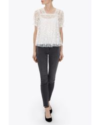 Needle & Thread - Multicolor Cotton Tulle Embroidery Top - Lyst