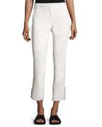 pants flare helmut twill kick lang stretch cropped