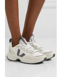 Veja Venturi Suede And Leather-trimmed Mesh Sneakers in White - Lyst