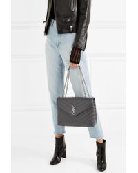 saint laurent large loulou matelassé leather shoulder bolsa